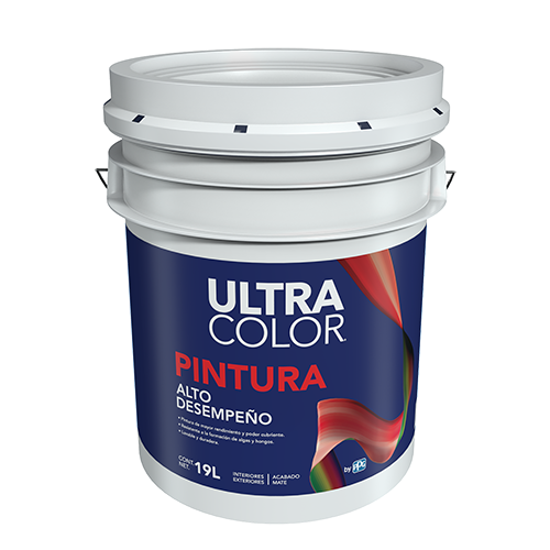Pintura vinil-acrílica Ultracolor alto desempeño blanco mate lavable para  interior y exterior (Cubeta 19 litros)