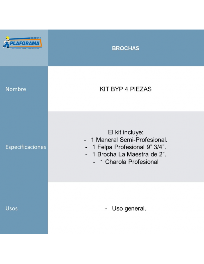 kit-semi-profesional-pintura-byp-4-piezas-maneral-felpa-brocha-charola