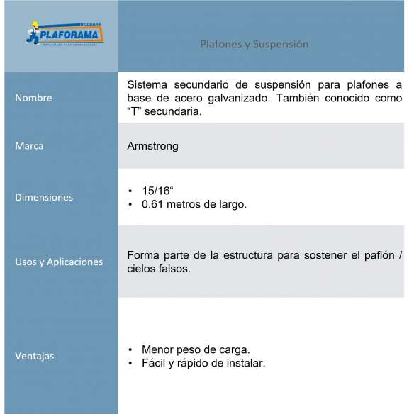 t-secundaria-armstrong-xl7328-blanco-60pz t-secundaria-armstrong-xl7328-blanco-60pz