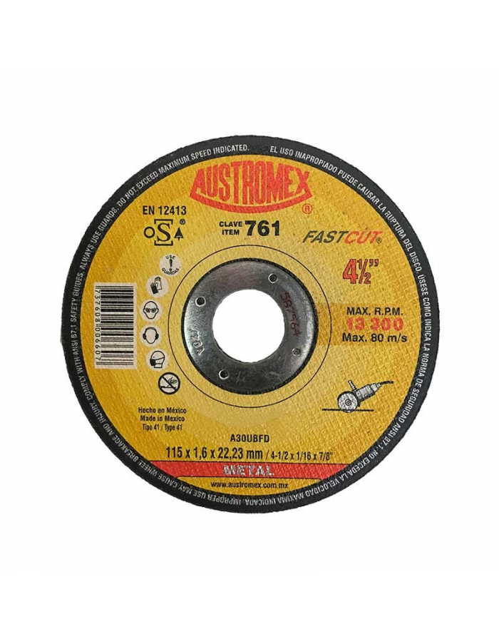 DISCO 761 CORTE METAL 4 1/2" X 7/8"...