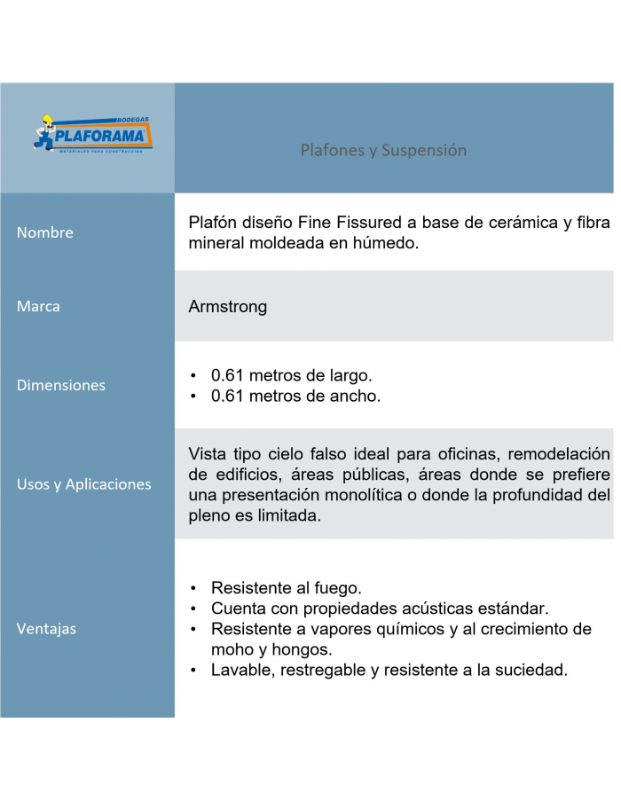 Plafón Fine Fissured Mod.1732...