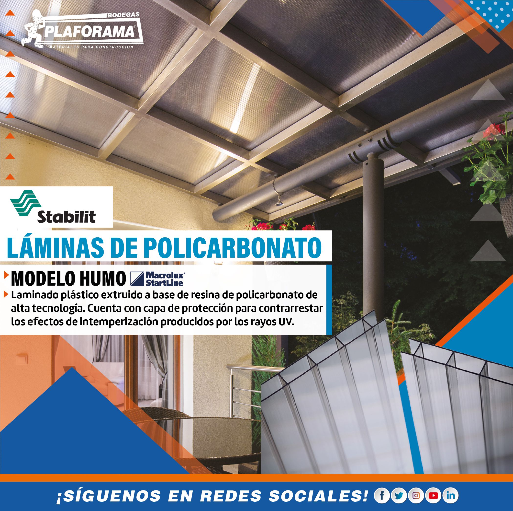 Lámina de Policarbonato en Puebla - BODEGA DE LÁMINAS Y CUBIERTAS METÁLICAS  S.A. DE C.V