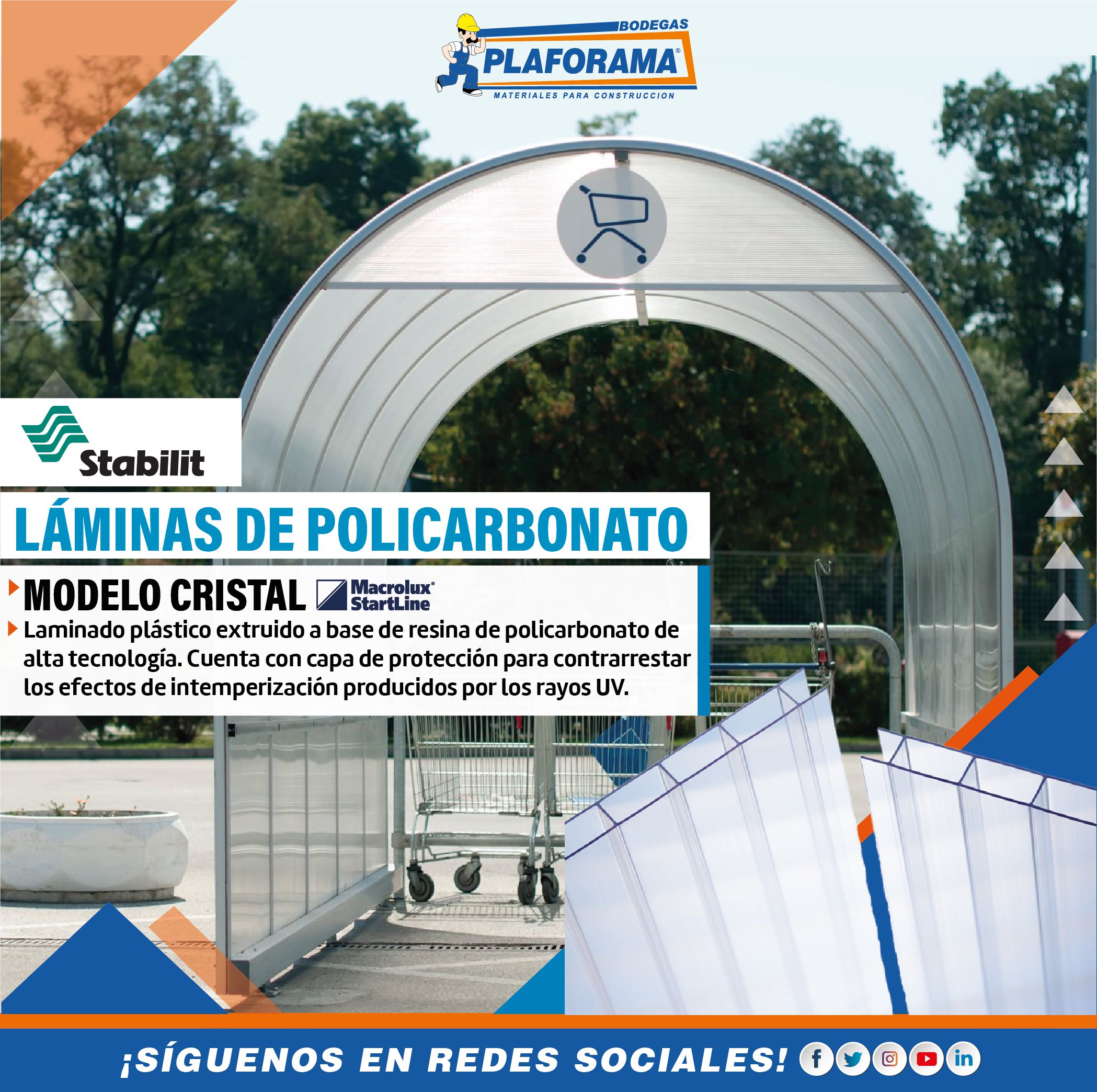 Ferrisariato - Remodela tus espacios exteriores y mantén fresco el ambiente  con las láminas de policarbonato Polygal, que poseen propiedades de  aislamiento térmico y evitan el paso de los rayos UV. Encuéntralas