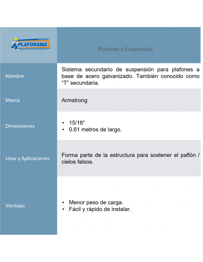 t-secundaria-armstrong-xl7328-blanco-60pz