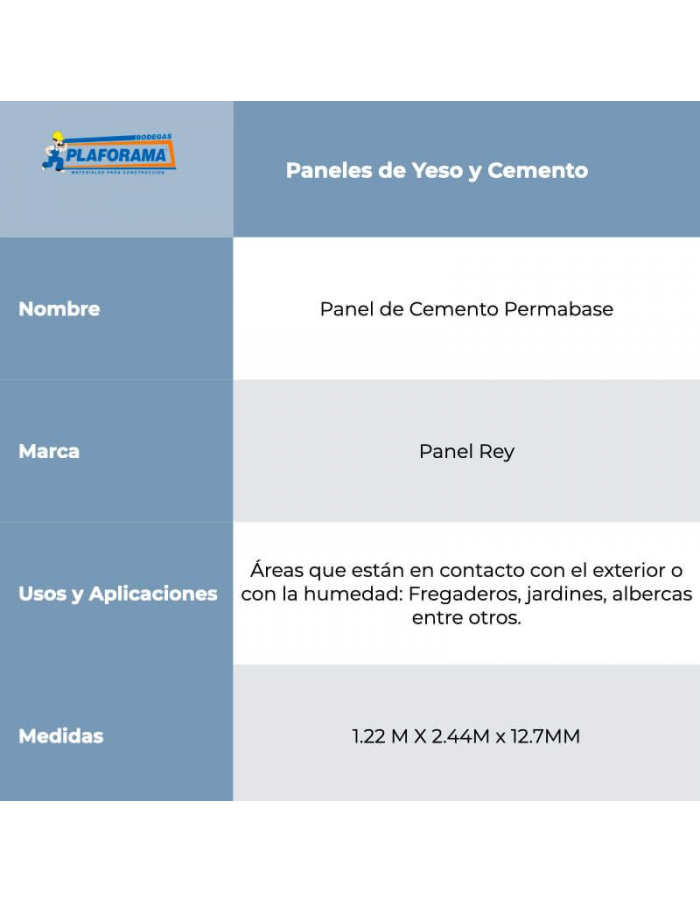 Panel de Cemento PermaBase Panel Rey...