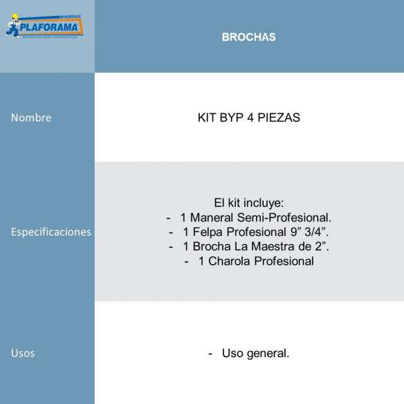 kit-semi-profesional-pintura-byp-4-piezas-maneral-felpa-brocha-charola