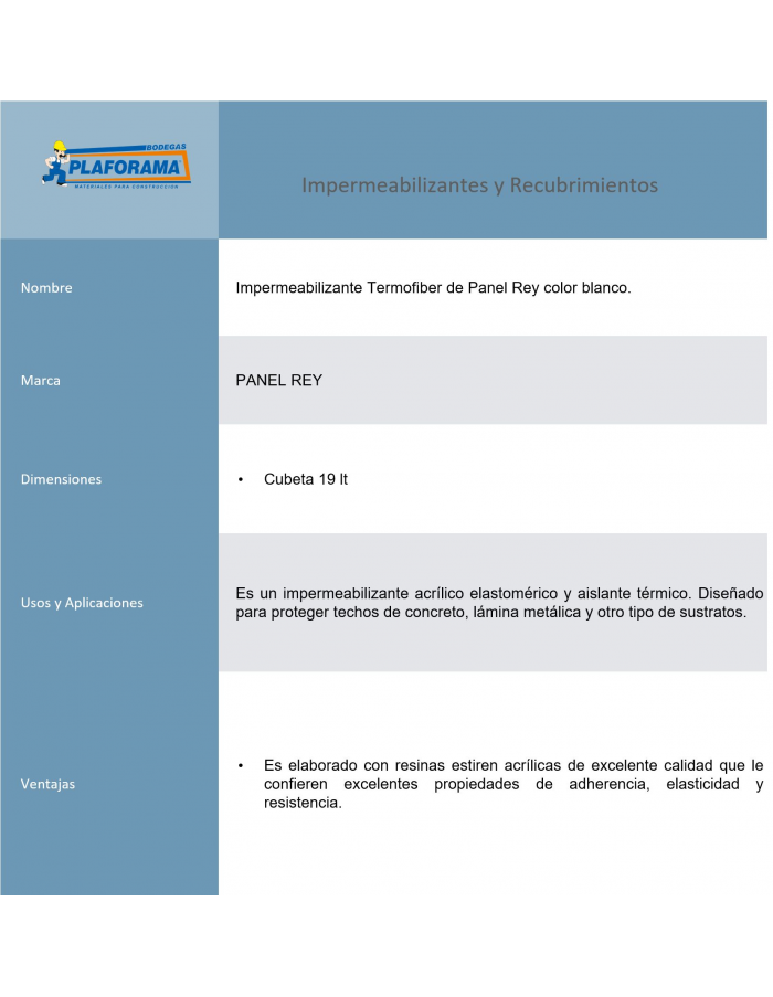 TERMOFIBER 5 AÑOS CUBETA 19 L... TERMOFIBER 5 AÑOS CUBETA 19 L...