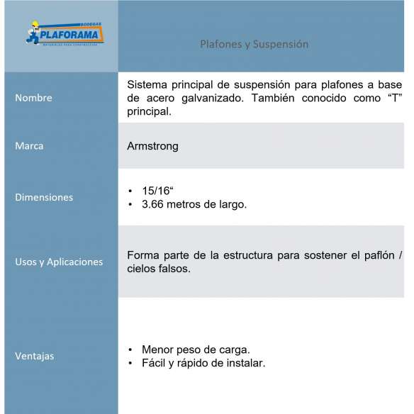 t-principal-armstrong-7300-blanco-20pz t-principal-armstrong-7300-blanco-20pz