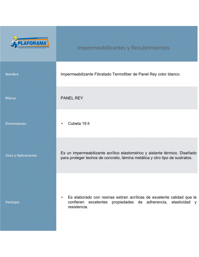 TERMOFIBER 5 AÑOS CUBETA 19 L... TERMOFIBER 5 AÑOS CUBETA 19 L...