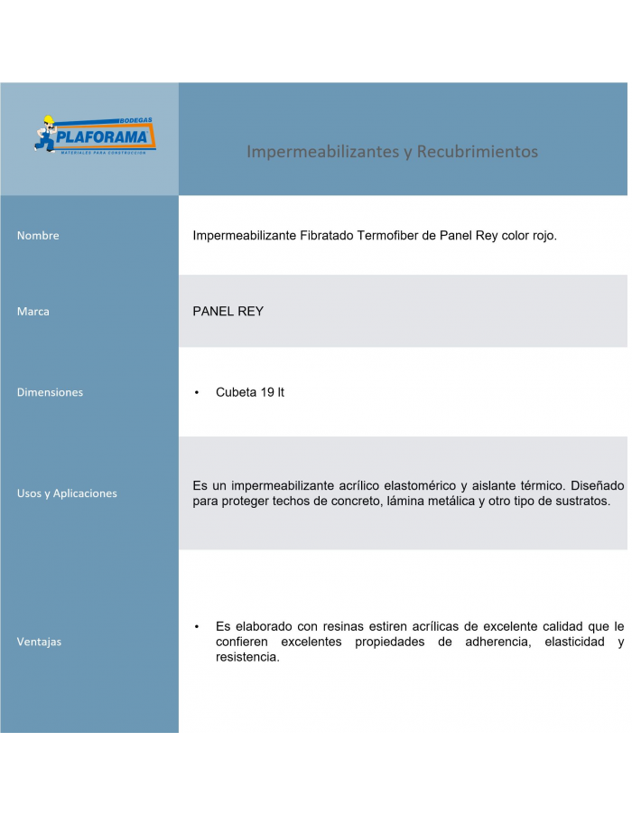 TERMOFIBER 5 AÑOS CUBETA 19 L... TERMOFIBER 5 AÑOS CUBETA 19 L...